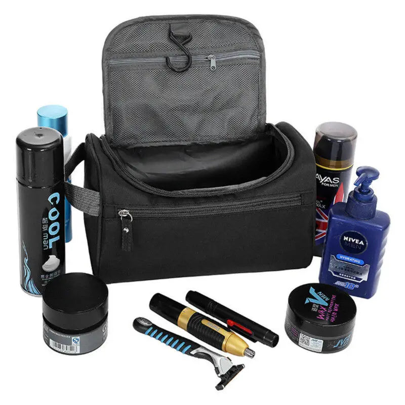 Urban Groomery Portable Makeup Bag Unisex Capacity Waterproof Cosmetic Organizer Toiletry Hanging Case Pouch for Women Men Wash Shaving Make Up